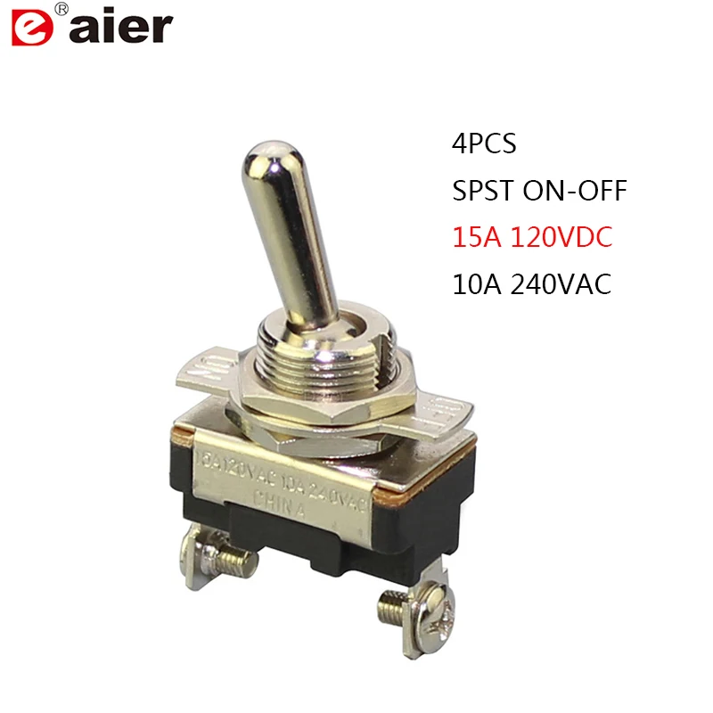 4pcs Auto Switch 15A SPST 2Pin ON-OFF 120V Toggle Switches Screw Terminals for Car Motorcycle Sedan SUV
4pcs Auto Switch 15A SPST 2Pin ON-OFF 120V Toggle Switches Screw Terminals for Car Motorcycle Sedan SUV