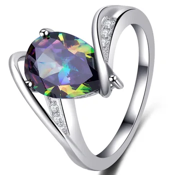 CHAMSS Drop Shape Natural Colorful Rainbow Gem Ring Personality Temperament Female Romantic Valentine's Day Gift
CHAMSS Drop Shape Natural Colorful Rainbow Gem Ring Personality Temperament Female Romantic Valentine's Day Gift
