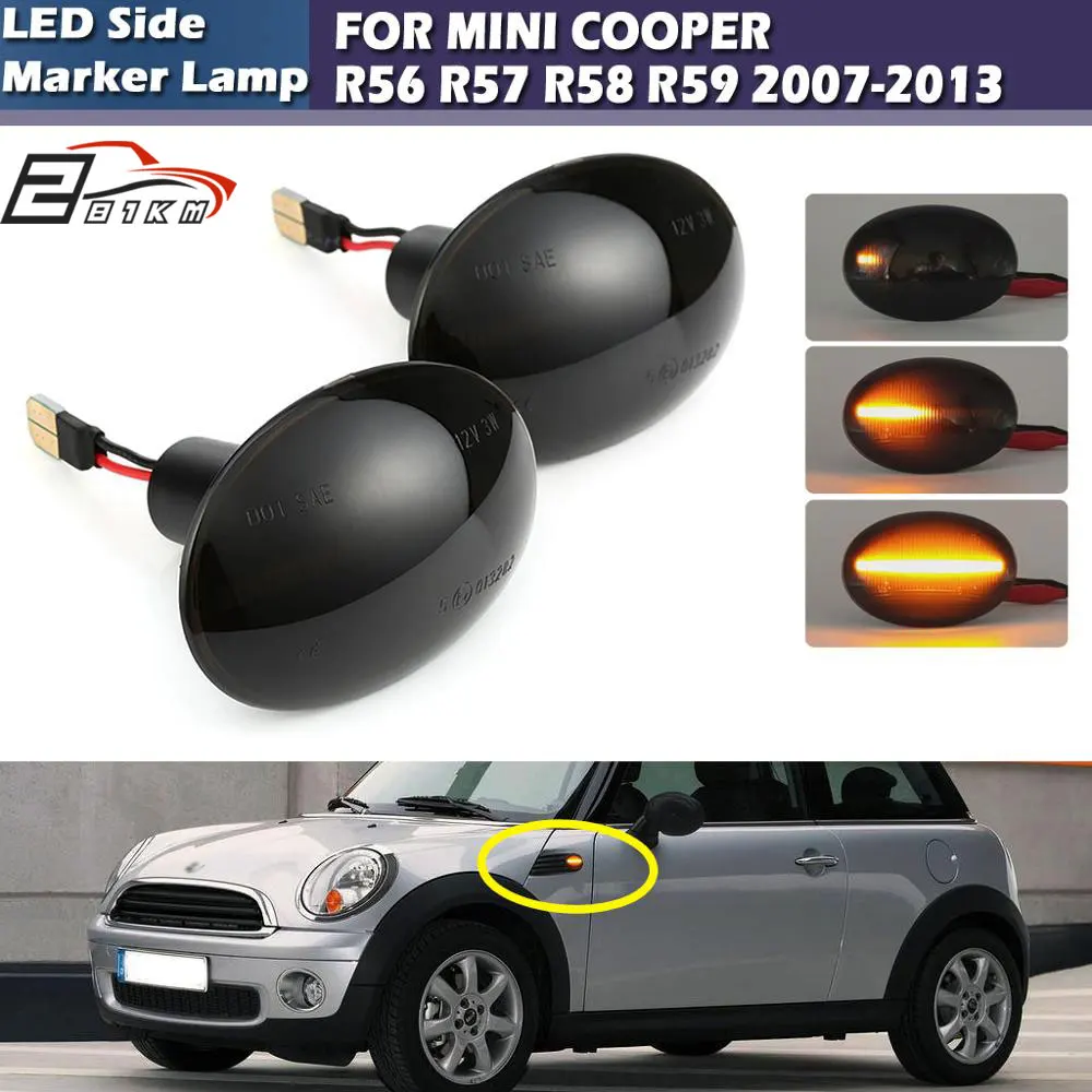 281KM Dynamic Side Marker Lights Turn Signal Light LED Somked Indicator Side Lamp For MINI COOPER R55 R56 R57 R58 R59 2007-2013
281KM Dynamic Side Marker Lights Turn Signal Light LED Somked Indicator Side Lamp For MINI COOPER R55 R56 R57 R58 R59 2007-2013