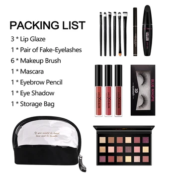 Professional Makeup Set Lip Glaze Eye Shadow Mascara Eyebrow Pencil Home-use Base Makeup Kit for beauty Makeup accessories
Professional Makeup Set Lip Glaze Eye Shadow Mascara Eyebrow Pencil Home-use Base Makeup Kit for beauty Makeup accessories