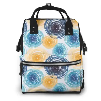 

Colorful Circles Abstract Tile Diaper Bag Mummy Maternity Baby Bags Travel Baby Nappy Changing Backpack Women Stroller Organizer