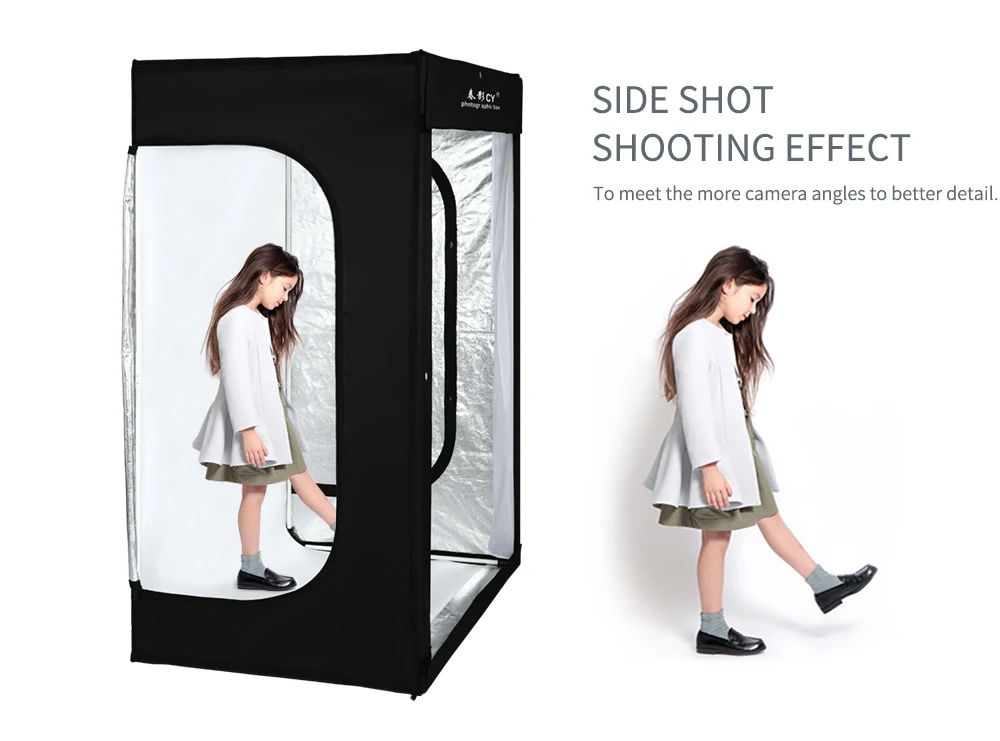 Description Picture 2 of itemLED Folding Photo Studio Softbox Light Box 140cmx120cmx50cm light Tent with white yellow black background Accessories box light