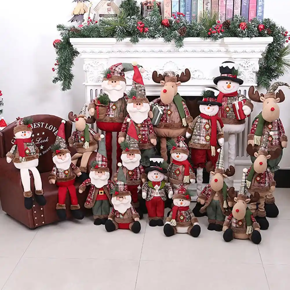 christmas telescopic dolls snowman santa claus elk stretchable