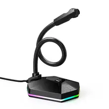 TSP201 Adjustable RGB Light USB Desktop Gaming Live Streaming Microphone for PC Adjustable Omnidirectional Desktop Microphone
TSP201 Adjustable RGB Light USB Desktop Gaming Live Streaming Microphone for PC Adjustable Omnidirectional Desktop Microphone