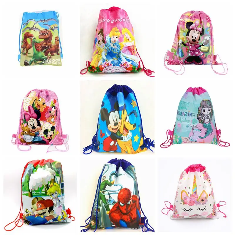 10pcs Carttoon Minnie/Mickey/Princess/Mario/Spiderman drawstring bag kids school Backpack unicorn party supplies gift bag 
10pcs Carttoon Minnie/Mickey/Princess/Mario/Spiderman drawstring bag kids school Backpack unicorn party supplies gift bag