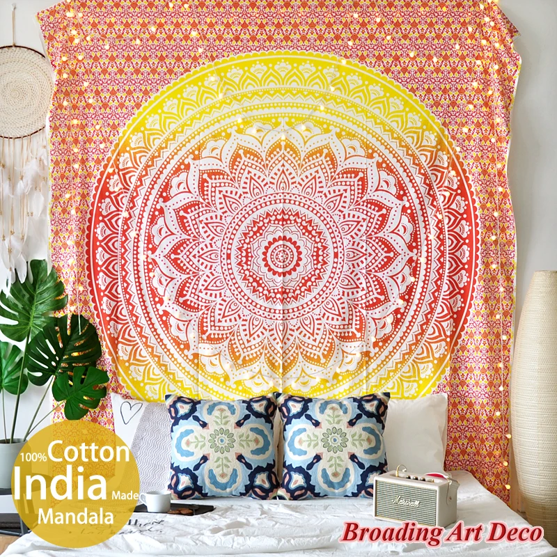 India Handmade 100%Cotton Mandala Tapestry Wall Hanging "Orange Lotus" Screen Print Boho Tapestries Beach Yoga Mat 210x230CM
India Handmade 100%Cotton Mandala Tapestry Wall Hanging "Orange Lotus" Screen Print Boho Tapestries Beach Yoga Mat 210x230CM