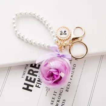 Women Bag Pendant Jewelry Unique Transparent Flower Ball Keychain Charm Rose Flower Keychain Silver Color Metal Key Rings
Women Bag Pendant Jewelry Unique Transparent Flower Ball Keychain Charm Rose Flower Keychain Silver Color Metal Key Rings
