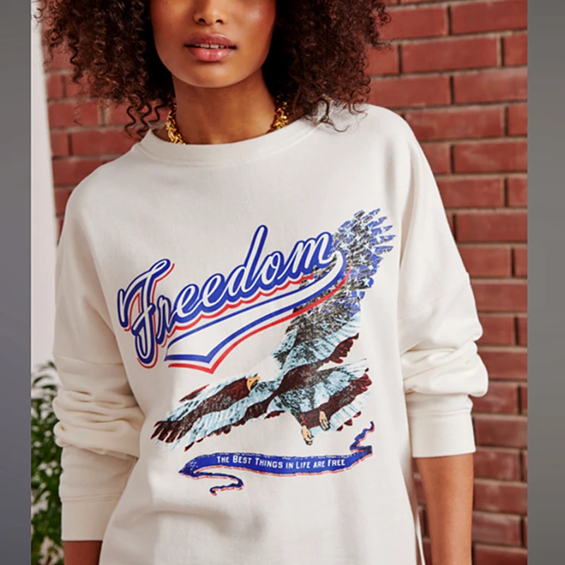 Punk Style American Streetwear Retro Eagle Letter Printing Sweatshirt White Tops High Street Fashion Girl Harajuku Hoodie Casual 
Punk Style American Streetwear Retro Eagle Letter Printing Sweatshirt White Tops High Street Fashion Girl Harajuku Hoodie Casual