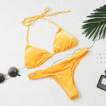 Velvet Bikinis Women 2019 Brazilian Swimsuit Solid Swimming Suit For Women Thong Swimwear Female Bathing Suit May Beach Biquine
Velvet Bikinis Women 2019 Brazilian Swimsuit Solid Swimming Suit For Women Thong Swimwear Female Bathing Suit May Beach Biquine