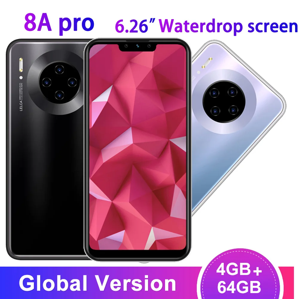 New 8A pro 4G RAM 64G ROM 13MP 6.26inch 19:9 IPS Full screen mobile phones android MTK6580 quad core face ID Celular smartphones
New 8A pro 4G RAM 64G ROM 13MP 6.26inch 19:9 IPS Full screen mobile phones android MTK6580 quad core face ID Celular smartphones
