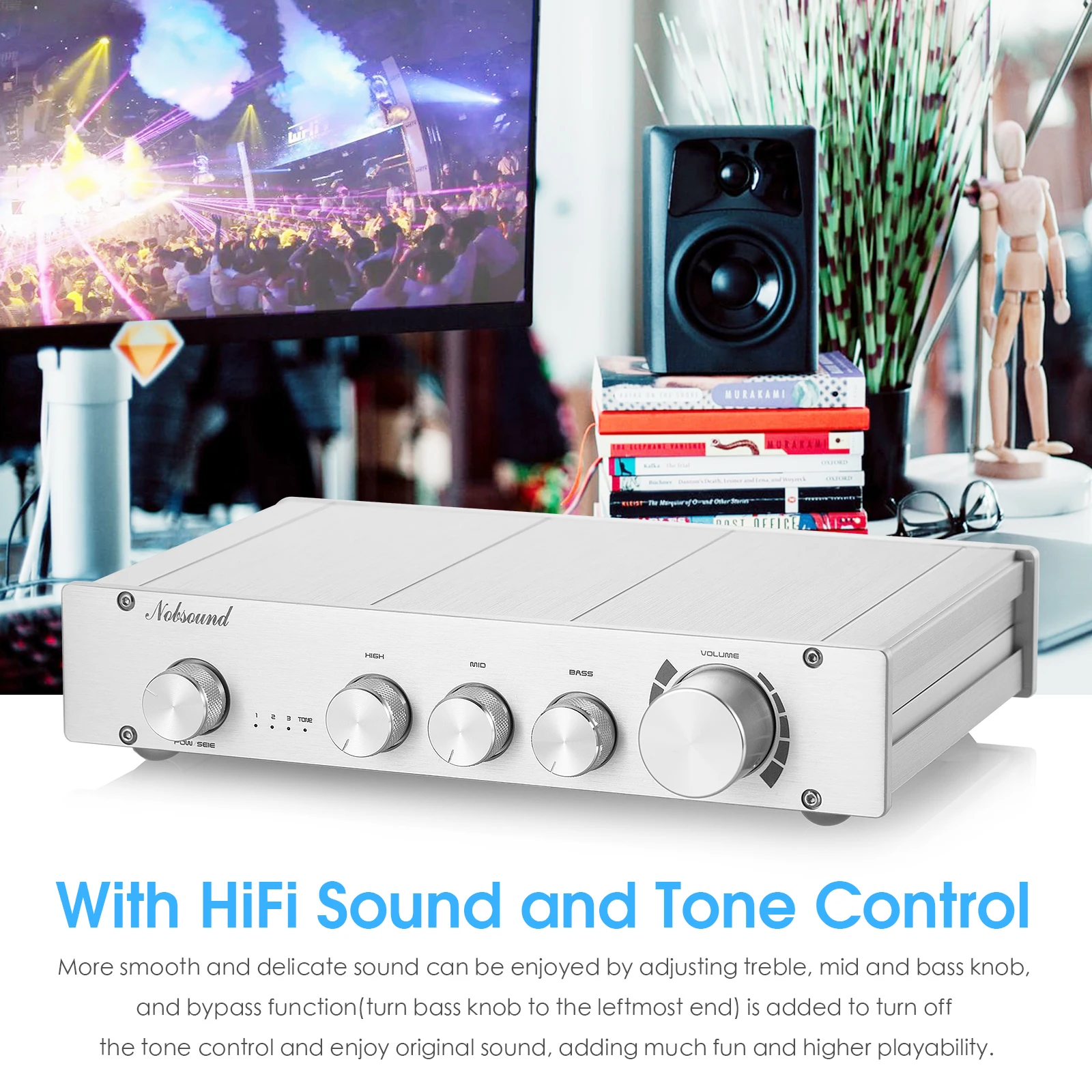HiFi 2.0 Kanal Stereo Vorverstärker 3-Wege Class A Digital Desktop Audio Preamp 