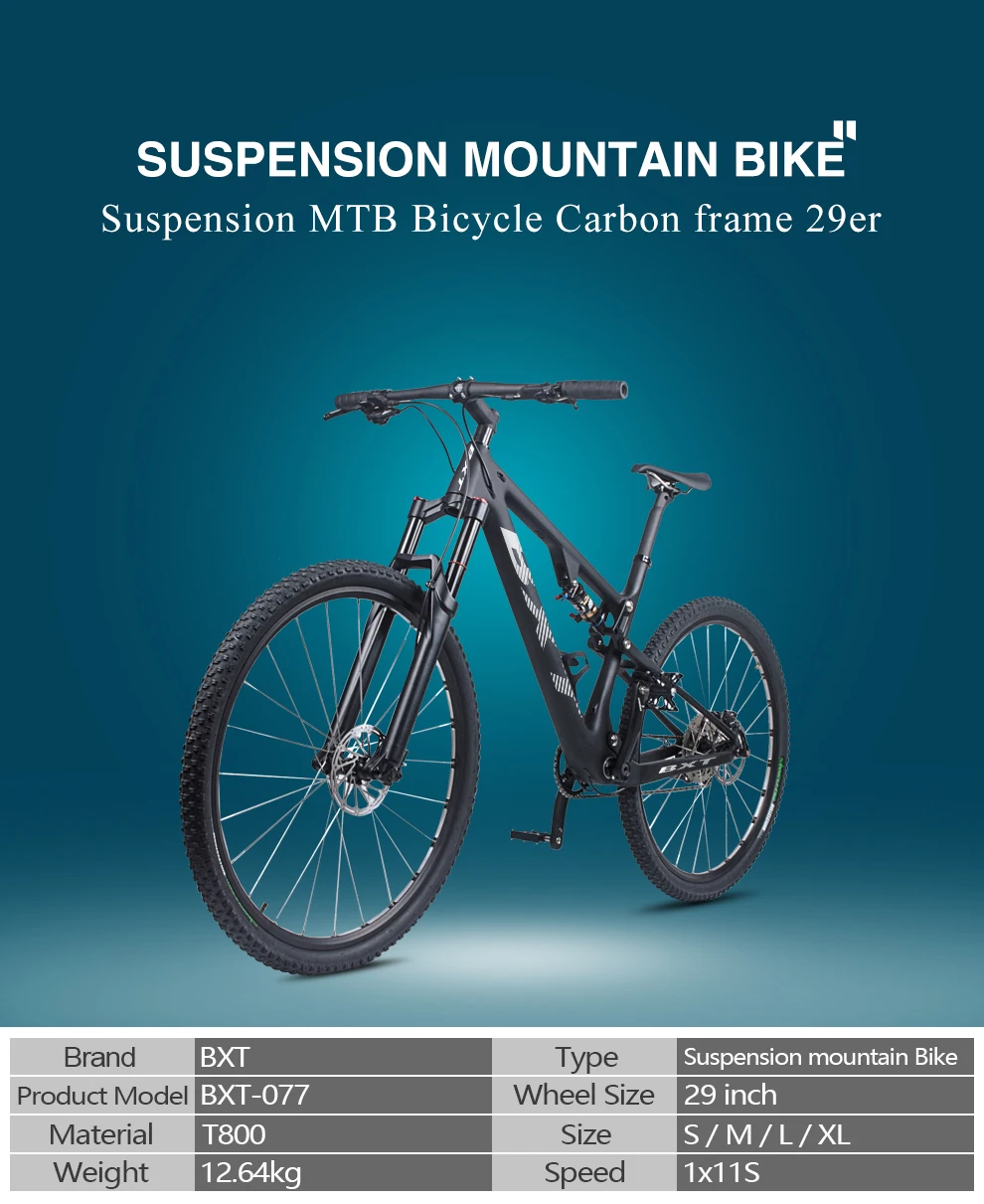 Clearance New BXT Mountain Bike 29er Carbon Fiber MTB Suspension Complete Bike 29er Mountain Suspension bicycle frames customizable 0