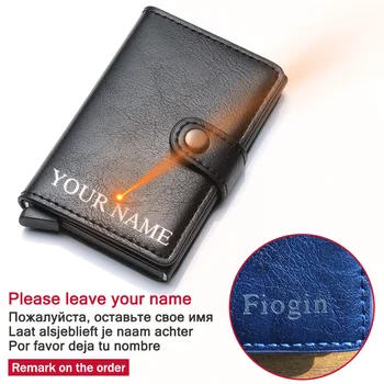 Engraving Name Men Wallet Anti-theft Men Credit Card Holder RFID Blocking PU Leather Metal Men Wallets Aluminum Women ID Purse
Engraving Name Men Wallet Anti-theft Men Credit Card Holder RFID Blocking PU Leather Metal Men Wallets Aluminum Women ID Purse