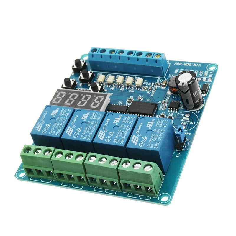 Hot Sale DC 8V to 36V Industrial Grade 4 Channel Multi-Function Relay Module Wide Voltage
Hot Sale DC 8V to 36V Industrial Grade 4 Channel Multi-Function Relay Module Wide Voltage