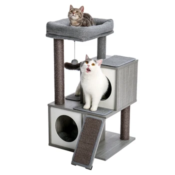 Cat Tree Luxury Cat Tower with Double Condos Spacious Perch Fully Wrapped Scratching Sisal Posts and Replaceable Dangling Ball
Cat Tree Luxury Cat Tower with Double Condos Spacious Perch Fully Wrapped Scratching Sisal Posts and Replaceable Dangling Ball