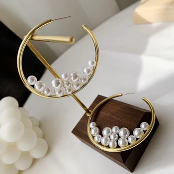 AENSOA C-type Pearl Big Hoop Ring Earrings For Women Retro Exaggerated Pearl Opening C-ring Earrings Party Gift Fashion Jewerly
AENSOA C-type Pearl Big Hoop Ring Earrings For Women Retro Exaggerated Pearl Opening C-ring Earrings Party Gift Fashion Jewerly