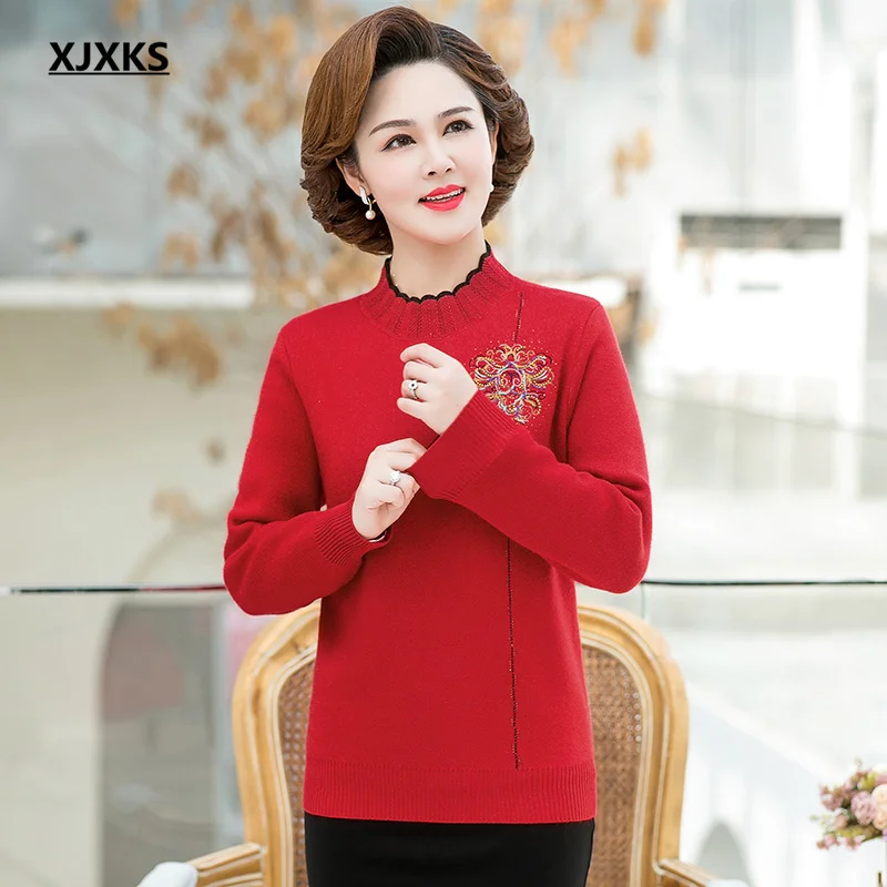 XJXKS Exquisite embroidery women winter sweater 2022 new loose plus size thick warm pullover women diamond sweater
XJXKS Exquisite embroidery women winter sweater 2022 new loose plus size thick warm pullover women diamond sweater