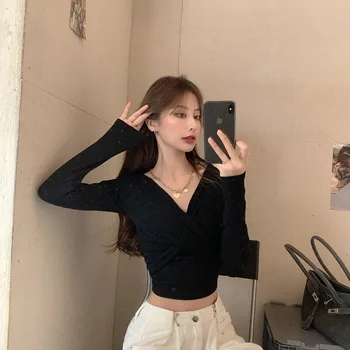PX2634 2020 new women's chest cross slim T-shirt 
PX2634 2020 new women's chest cross slim T-shirt