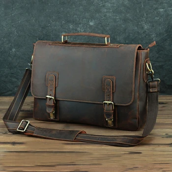Mens Retro Real Crazy Horse Leather Briefcase Messenger Shoulder Portfolio Laptop Bag Business Handbag 
Mens Retro Real Crazy Horse Leather Briefcase Messenger Shoulder Portfolio Laptop Bag Business Handbag