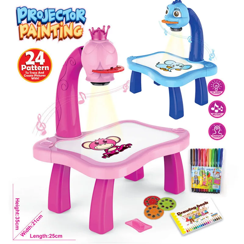 Children Led Projector Art Drawing Table Kids Painting Board Desk Led Projector Painting Drawing Table Toys For Children DIY Toy
Children Led Projector Art Drawing Table Kids Painting Board Desk Led Projector Painting Drawing Table Toys For Children DIY Toy