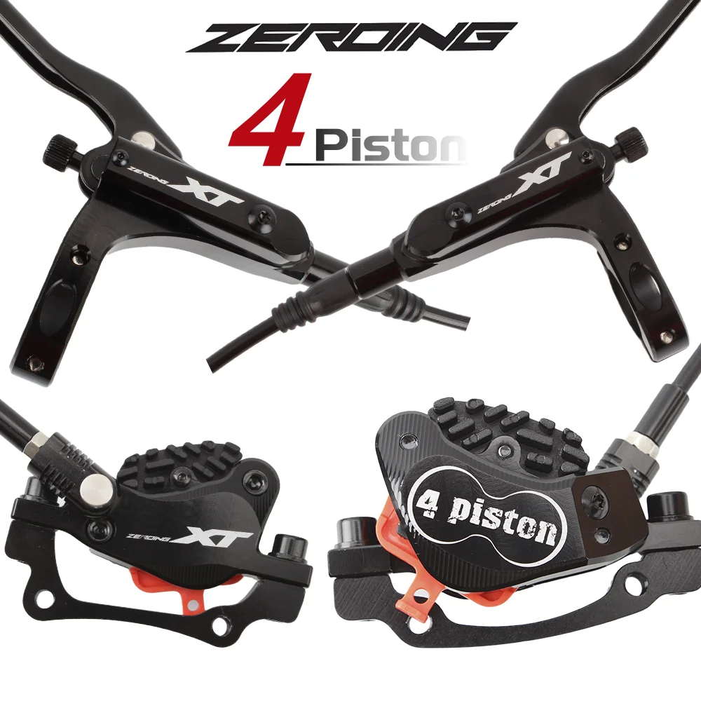 

ZEROING MTB 4 Piston Hydraulic Disc Brake XT With Cooling Full Meatal Pads CNC Tech Mineral Oil Brake For AM Enduro E4 ZEE MT200