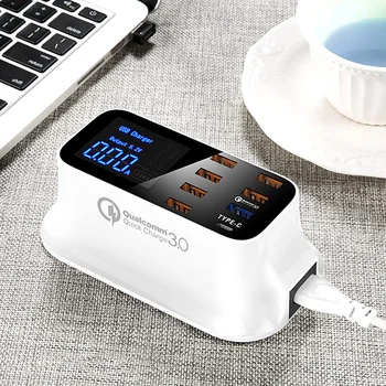 40W 8 Ports QC3.0 Type-c Mobile Phone Wireless Charger Universal Phone Fast Charging Adapters 40W Quick Charge 3.0
40W 8 Ports QC3.0 Type-c Mobile Phone Wireless Charger Universal Phone Fast Charging Adapters 40W Quick Charge 3.0