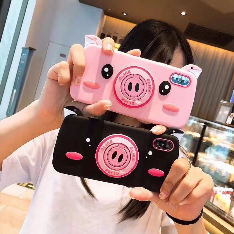 Cute 3D Cartoon Pig Camera Logo Ring Phone Case For iPhoneXS MAX XR X 6 6S Plus Etui For iPhone7 8 Plus Soft Silicone Back Cover
Cute 3D Cartoon Pig Camera Logo Ring Phone Case For iPhoneXS MAX XR X 6 6S Plus Etui For iPhone7 8 Plus Soft Silicone Back Cover