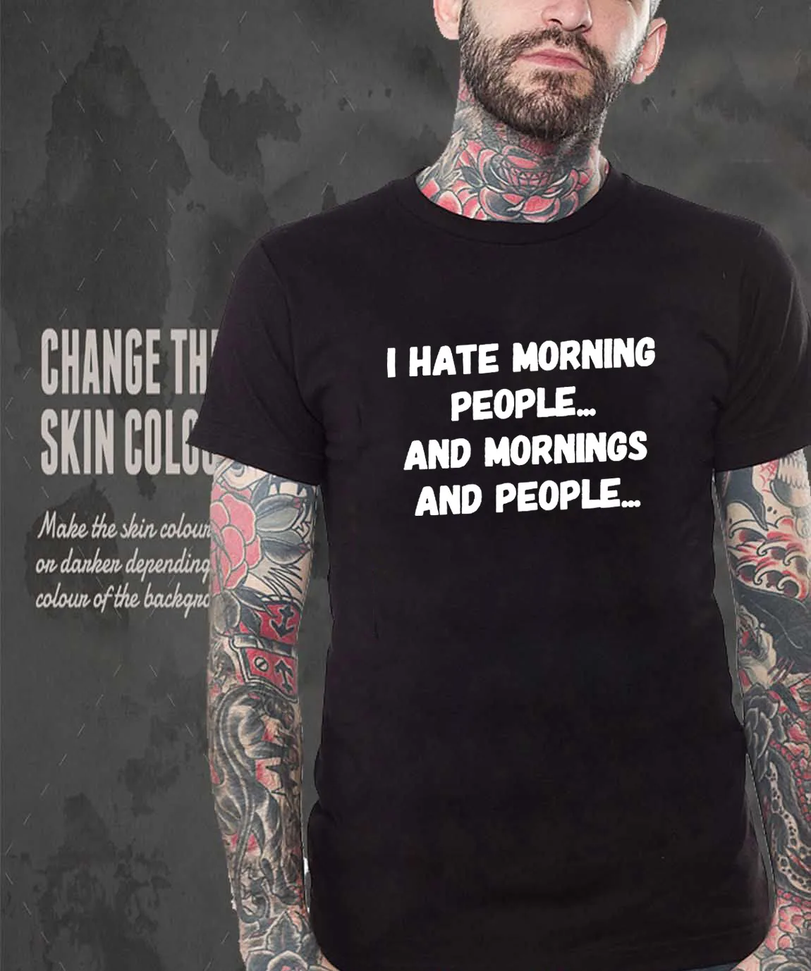 Забавная Мужская футболка с надписью I Hate Morning People, с коротким рукавом и круглым вырезом, летняя повседневная футболка с рисунком
Забавная Мужская футболка с надписью I Hate Morning People, с коротким рукавом и круглым вырезом, летняя повседневная футболка с рисунком