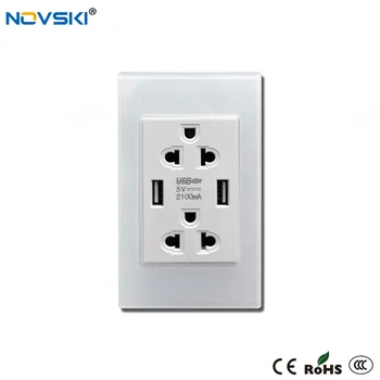 NOVSKI 2.5D Tempered Glass Wall Socket Multi Function,2.1A Dual USB Power Adapter Outlets,15A US Standard Duplex Receptacle
NOVSKI 2.5D Tempered Glass Wall Socket Multi Function,2.1A Dual USB Power Adapter Outlets,15A US Standard Duplex Receptacle