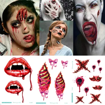 Hot tattoo sticker waterproof Temporary Body Waterproof Temporary Tattoo Sticker Scar Terror Wound Blood Injury Halloween j924
Hot tattoo sticker waterproof Temporary Body Waterproof Temporary Tattoo Sticker Scar Terror Wound Blood Injury Halloween j924