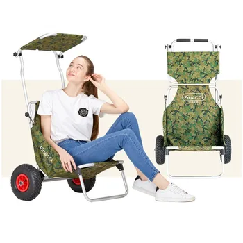 

Outdoor Photography Camping Hand Cart Multipurpose two-wheel Shopping Trolley Bivouac Fishing Chair Travel Multi-role Fold Cart