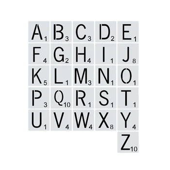 26Pcs/set Scrabble Style Tile Stencil Letters Stencil Template For Tile Wall Decor Art Pet Material Thick, Durable
26Pcs/set Scrabble Style Tile Stencil Letters Stencil Template For Tile Wall Decor Art Pet Material Thick, Durable