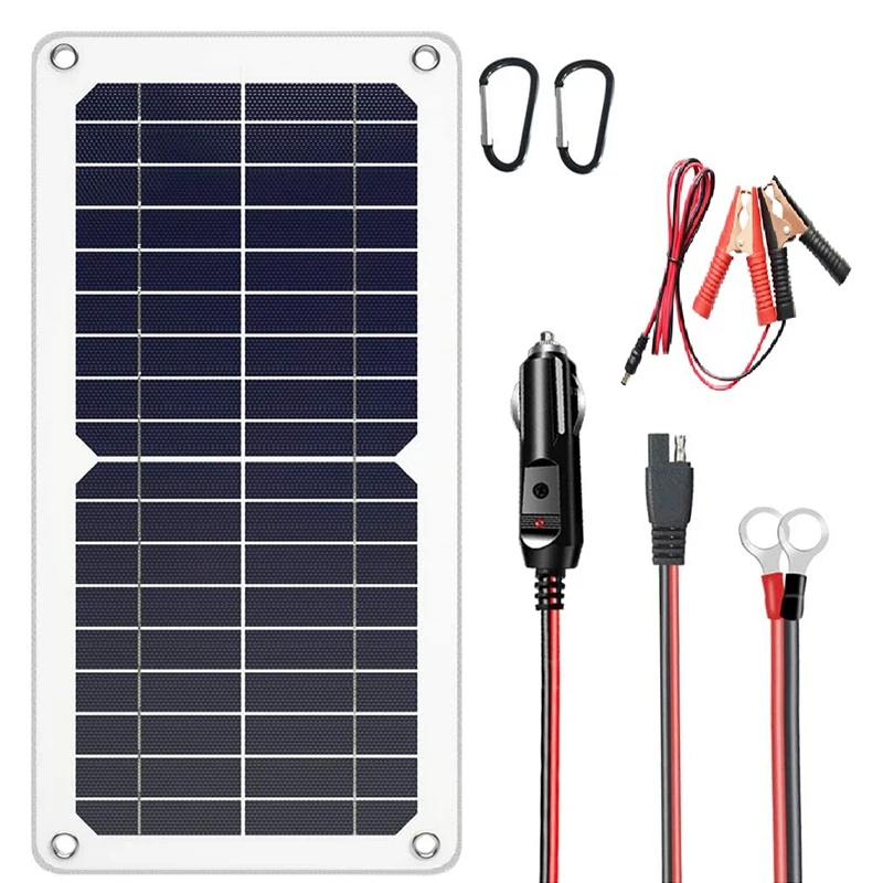 10W 12V Portable Solar Battery Charger -Solar Panel-Built - in ligent Charge Controller for Automobile Car RV, Etc
10W 12V Portable Solar Battery Charger -Solar Panel-Built - in ligent Charge Controller for Automobile Car RV, Etc