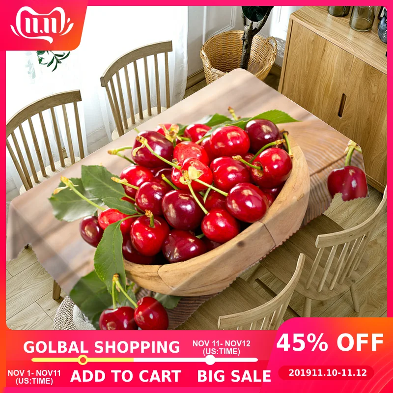 3D Tablecloth Red Cherry Yellow Mango Fruit Pattern Dustproof Dining table Table cloth Rectangular Thicken Polyester Table Cover
3D Tablecloth Red Cherry Yellow Mango Fruit Pattern Dustproof Dining table Table cloth Rectangular Thicken Polyester Table Cover