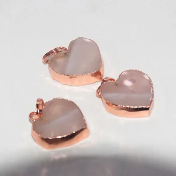 Natural Rose Crystal Quartz Stone Heart Pendant for jewelry making 2020 pink Glow Rose Gold Bezel aura quartz women accessaries
Natural Rose Crystal Quartz Stone Heart Pendant for jewelry making 2020 pink Glow Rose Gold Bezel aura quartz women accessaries