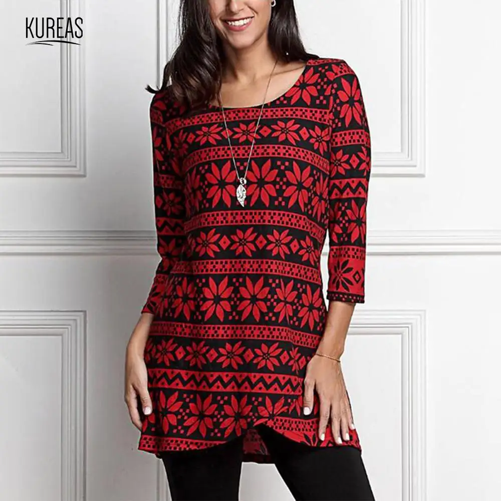 Kureas Floral Printed Dress Women Fashion O Neck Mini Dresses National Style Casual Clothes 
Kureas Floral Printed Dress Women Fashion O Neck Mini Dresses National Style Casual Clothes