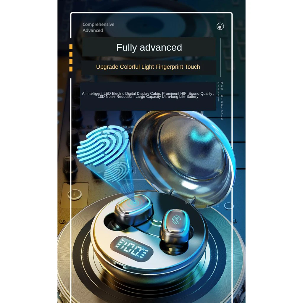 A10 TWS Wireless Bluetooth 5.0 Earphones Noise Cancelling IPX6 Waterproof LED Display Screen In-ear Headset 3D Stereo Earbuds
A10 TWS Wireless Bluetooth 5.0 Earphones Noise Cancelling IPX6 Waterproof LED Display Screen In-ear Headset 3D Stereo Earbuds