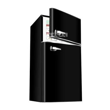BCD-108 220V 108L Double Door Small Refrigerator Home Office Traditional Refrigerated Freezer Energy-Saving Temperature Control