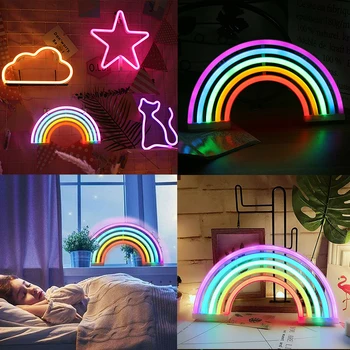 Colorful Night Light Rainbow Neon Sign Rainbow Family Wall Decoration Wall Lamp Battery USB Operation LED Lamp For Kids
Colorful Night Light Rainbow Neon Sign Rainbow Family Wall Decoration Wall Lamp Battery USB Operation LED Lamp For Kids