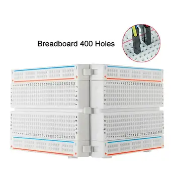 400 holes/tie points Breadboard Solderless Prototype PCB Board 400 Pin for Arduino Raspberry Pi
400 holes/tie points Breadboard Solderless Prototype PCB Board 400 Pin for Arduino Raspberry Pi