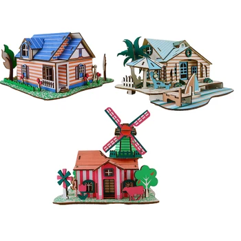 3Pcs DIY 3D Simulation Cottage Model Laser Wooden Cabin Assembled Toys Educational Jigsaw Puzzle Toys Model Educational Toy Gift
3Pcs DIY 3D Simulation Cottage Model Laser Wooden Cabin Assembled Toys Educational Jigsaw Puzzle Toys Model Educational Toy Gift