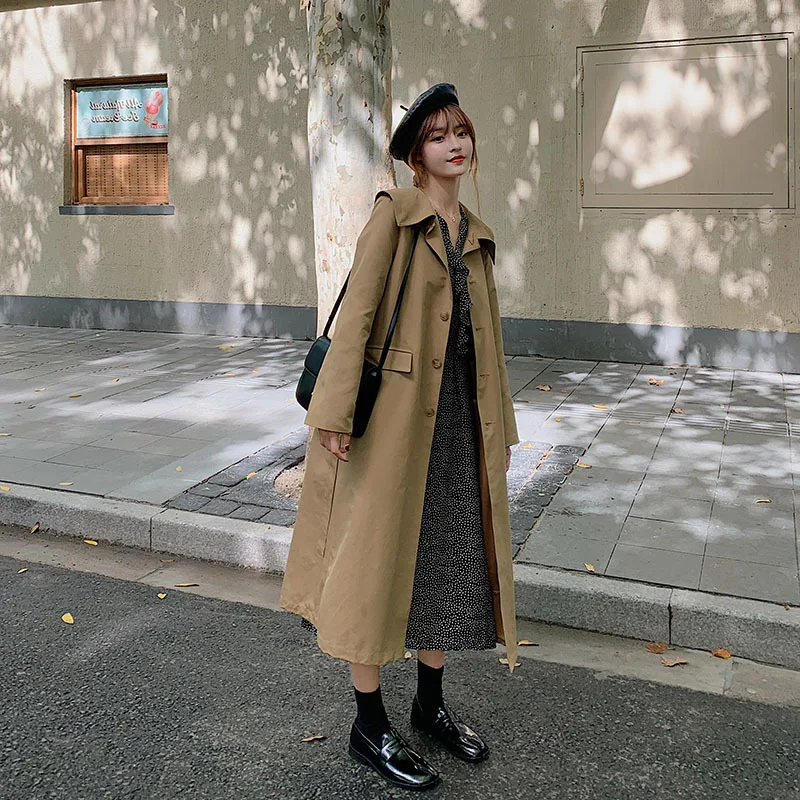 Khaki Trench Coat Women's Mid-length over-the-Knee 2019 Spring Clothing New Style Korean-style Loose-Fit Students School Season
Khaki Trench Coat Women's Mid-length over-the-Knee 2019 Spring Clothing New Style Korean-style Loose-Fit Students School Season