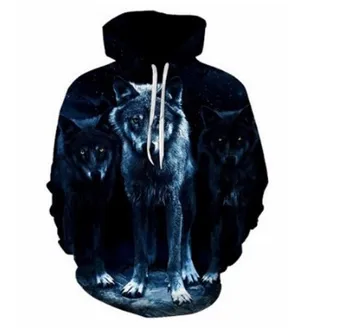 European And American New Style Couple's 3d Wolf Digital Printing Baseball Uniform With Cap Autumn And Winter Men's Hoodie
European And American New Style Couple's 3d Wolf Digital Printing Baseball Uniform With Cap Autumn And Winter Men's Hoodie