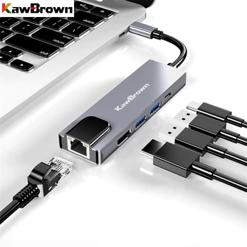 KawBrown 5 in 1 USB C Type-C Hub to USB 3.0 Hub Type-C to HDMI RJ45 Support PD Power Charging for Laptop Macbook Docking Station
KawBrown 5 in 1 USB C Type-C Hub to USB 3.0 Hub Type-C to HDMI RJ45 Support PD Power Charging for Laptop Macbook Docking Station