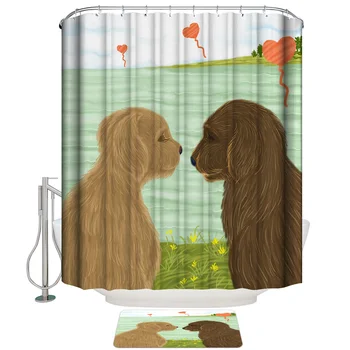 Puppy Love Balloon Shower Curtain Set and Anti-slip Floor Mat Outdoor Rugs 
Puppy Love Balloon Shower Curtain Set and Anti-slip Floor Mat Outdoor Rugs