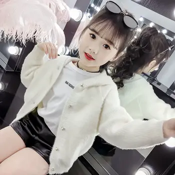 2019 Spring Autumn Children Girls Knitted Cardigan Sweater Outfits Kids Faux Mink Fur Outerwear Girls Hooded Jacket Clothes W280
2019 Spring Autumn Children Girls Knitted Cardigan Sweater Outfits Kids Faux Mink Fur Outerwear Girls Hooded Jacket Clothes W280