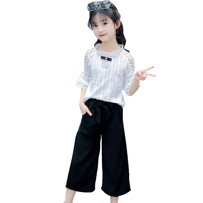2019 Brand Summer Girls Lace Off-Shoulder T-shirt+Pants Girl Casual Solid 2pcs Kid Clothes Set Kid School Sport Clothes Set
2019 Brand Summer Girls Lace Off-Shoulder T-shirt+Pants Girl Casual Solid 2pcs Kid Clothes Set Kid School Sport Clothes Set