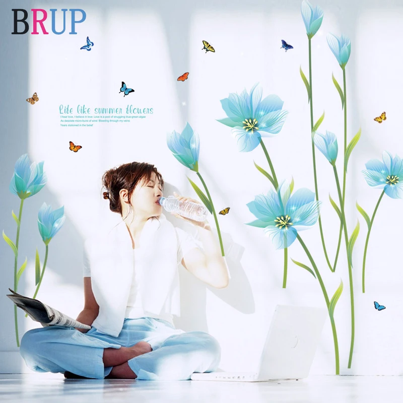 185*105cm Large Flower Wall Sticker Beautiful Flower Wallpaper Colorful Butterfly Home Decor Art PVC Vinyl Wall Decals Removable 
185*105cm Large Flower Wall Sticker Beautiful Flower Wallpaper Colorful Butterfly Home Decor Art PVC Vinyl Wall Decals Removable