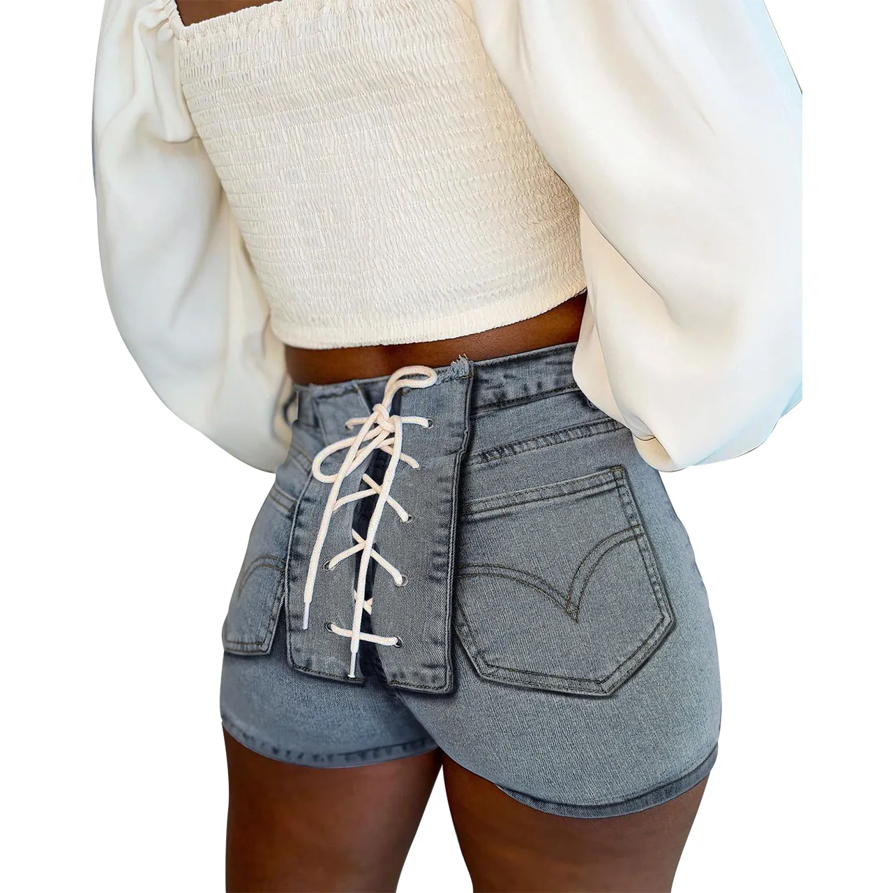 New Women's Corns Bandage Washing Water Stretch Denim Shorts High Waist Jeans Shorts
New Women's Corns Bandage Washing Water Stretch Denim Shorts High Waist Jeans Shorts