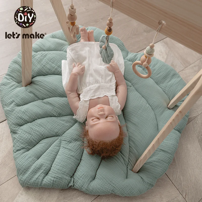 Фото Мягкий детский ковер в скандинавском стиле с подкладкой для новорожденных |